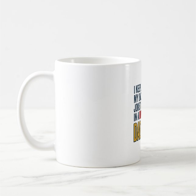 Dad Joke Dad-A-Base Retro Funny Father Vector Desi Coffee Mug (Left)
