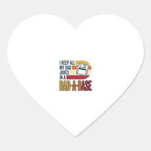 Dad Joke Dad-A-Base Retro Funny Father Vector Desi Heart Sticker
