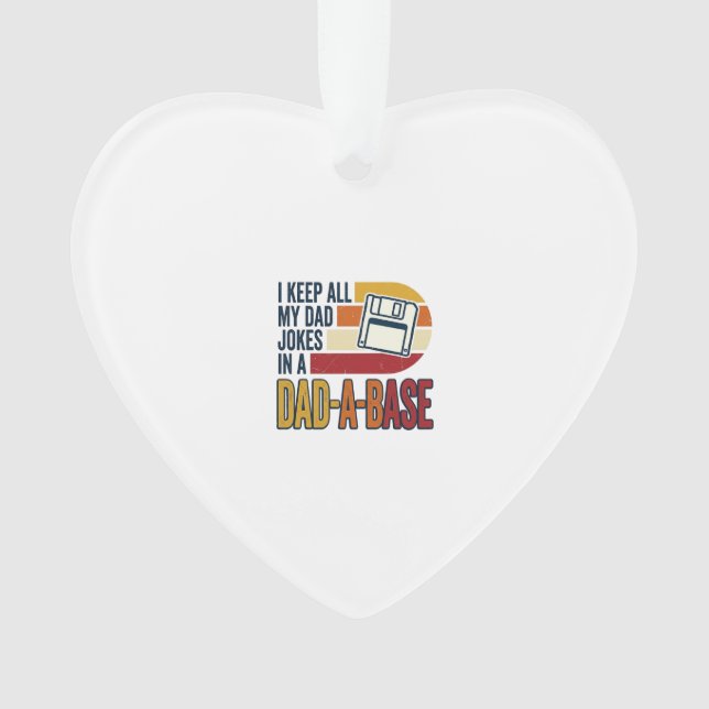 Dad Joke Dad-A-Base Retro Funny Father Vector Desi Ornament (Front)