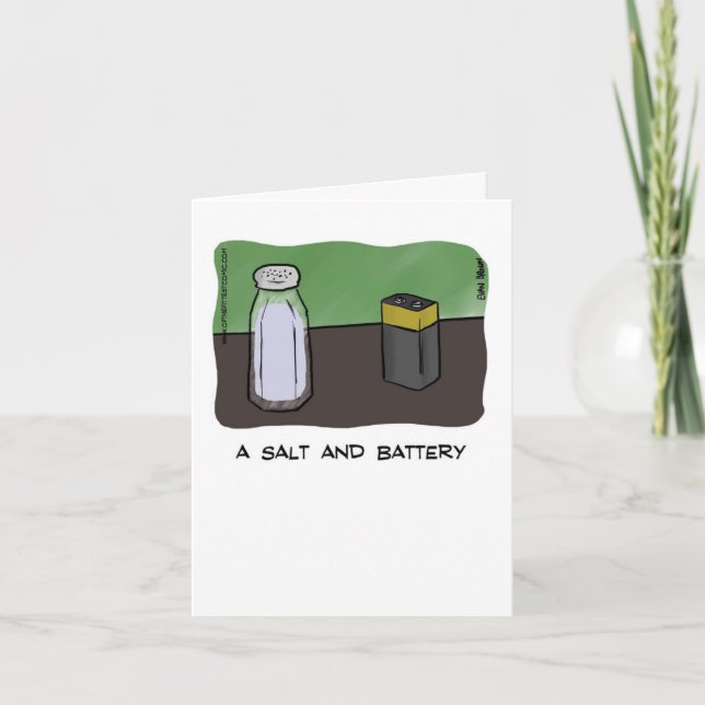 Dad Joke Father's Day Card - A Salt & Battery (Front)