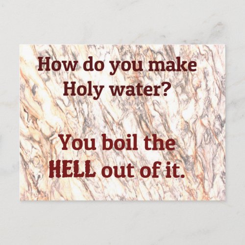 Dad Joke How do you make holy water Postcard