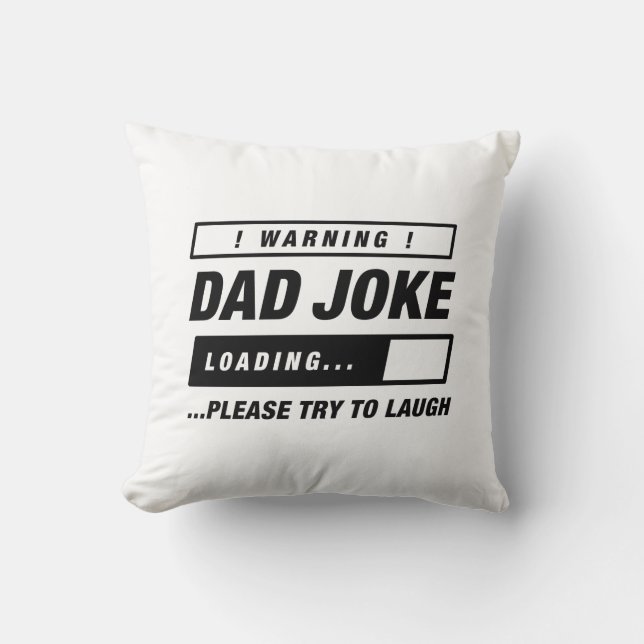 Dad Joke Loading Throw Pillow (Front)
