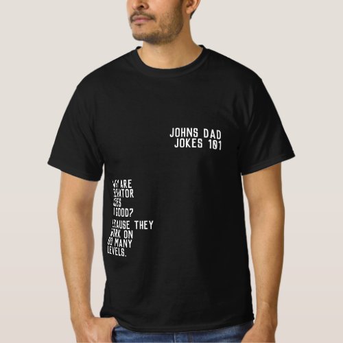 DAD JOKES 101 Fathers Day Black FUNNY GUY T_Shirt