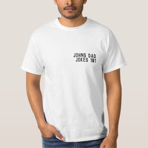 DAD JOKES 101 Fathers Day Black Modern GUY T_Shirt