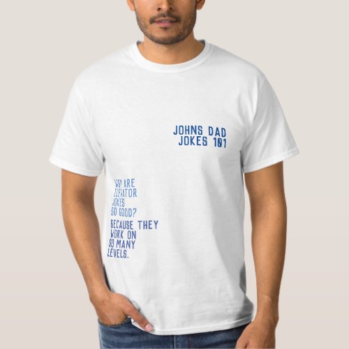 DAD JOKES 101 Fathers Day BLUE FUNNY GUY T_Shirt