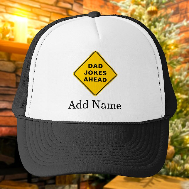 Dad Jokes Ahead Custom Name Text Personalized Trucker Hat (Creator Uploaded)