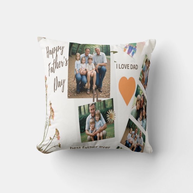 Dad Jokes & Bear Hugs: The "Best Dad Ever"  Throw Pillow (Front)