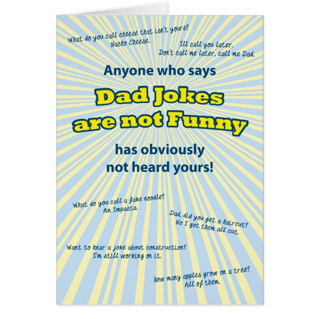 Dad Jokes Birthday or Fathers Day Card (Front)