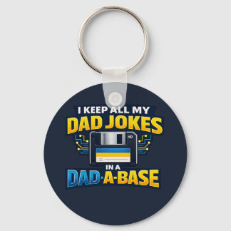 Dad Jokes In A Dad-A-Base Funny Dad Keychain Gift