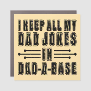Dad Jokes In Dad A Base Father's Day Present Funny Car Magnet