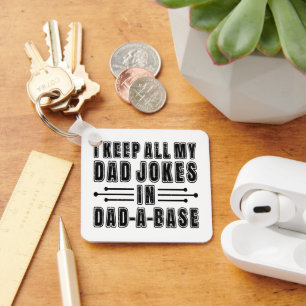 Dad Jokes In Dad A Base Father's Day Present Funny Keychain