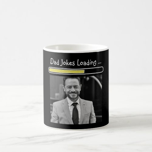 Dad Jokes Loading Funny Fathers Day Grey Photo Coffee Mug