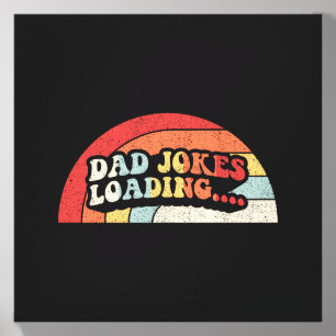 Dad Jokes Loading Funny Retro Graphic For Fathers Canvas Photo Tile