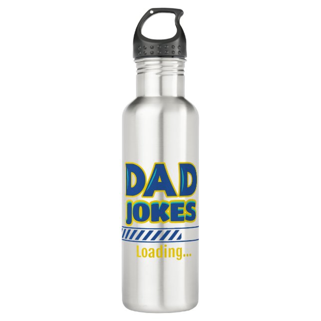 Dad Jokes Loading Stainless Steel Water Bottle (Front)