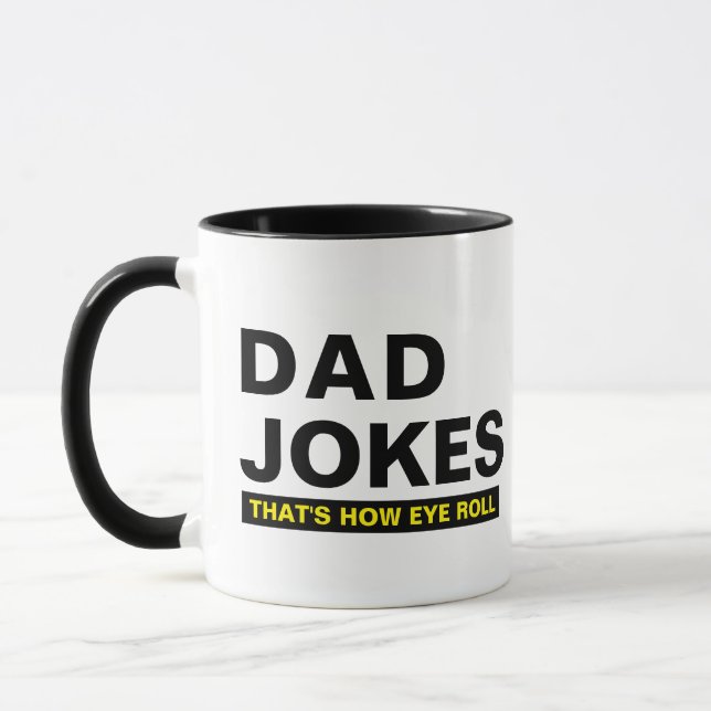 Dad Jokes Mug - Funny Slogan Humor Gift for Dad (Left)