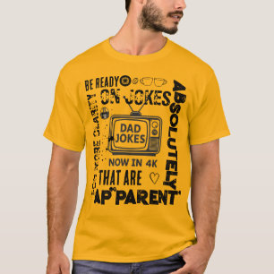 Dad Jokes Now in 4K Retro TV Funny Father’s Day T-Shirt