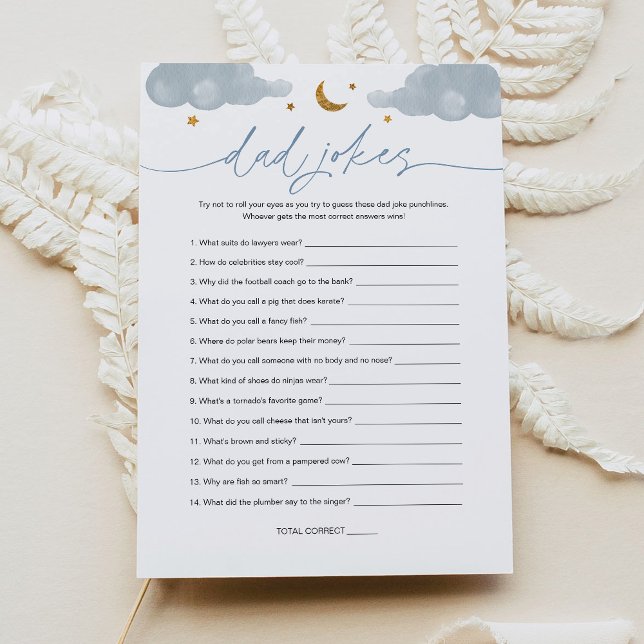 Dad Jokes Twinkle Star Baby Shower Game Card (Creator Uploaded)