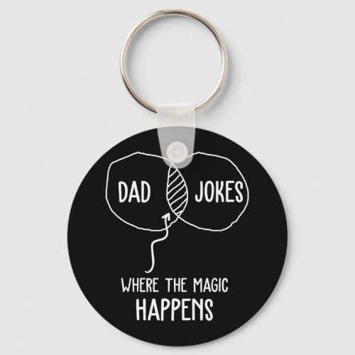 Dad Jokes Where The Magic Happens Fun FatherS Day Keychain