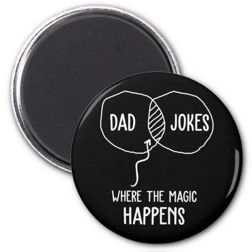 Dad Jokes Where The Magic Happens Fun FatherS Day Magnet