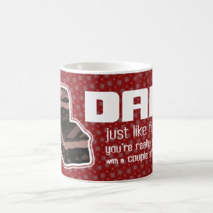 Dad "just like fudge" fun dark red mug