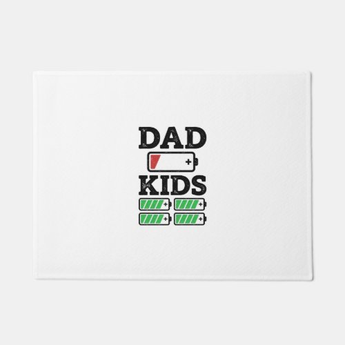 Dad Kids Battery Funny Vintage Vector Shirt Design Doormat