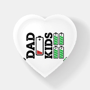 Dad Kids Battery Funny Vintage Vector Shirt Design Paperweight