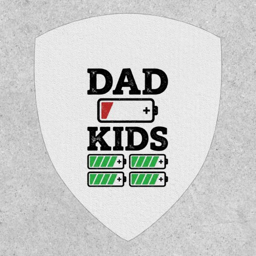 Dad Kids Battery Funny Vintage Vector Shirt Design Patch