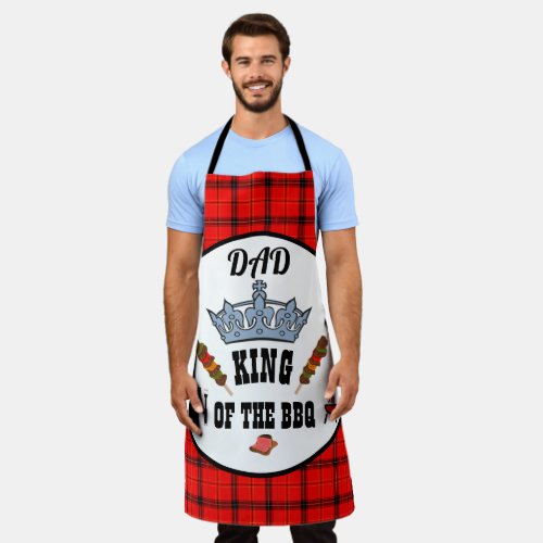 Dad King Of The Bbq Funny BBQ Grilling  Apron