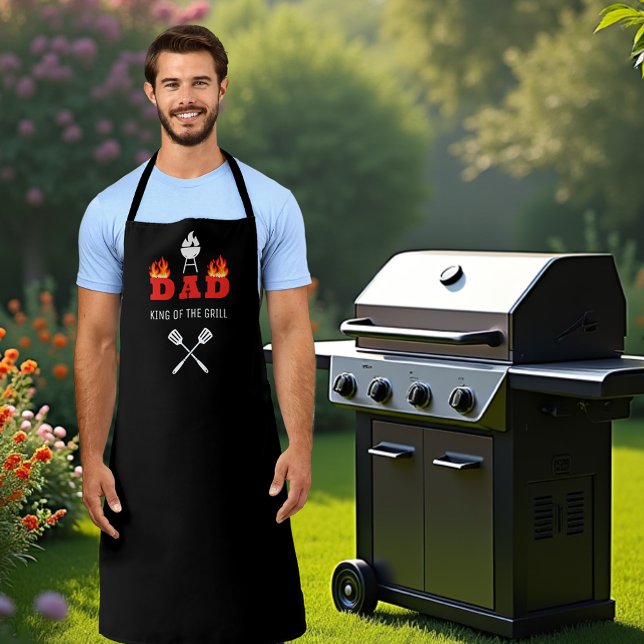 DAD king of the grill BBQ black Apron (Creator Uploaded)