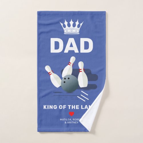 Dad King of the Lanes Bowling Hand Towel