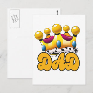 Dad Kings crown Postcard