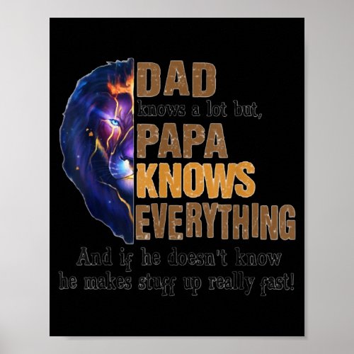 Dad know A Lot But Papa Knows Everything Father Poster