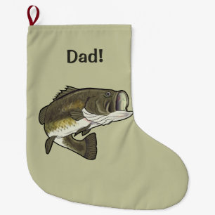 Dad: Largemouth Bass Large Christmas Stocking