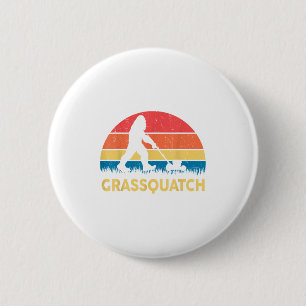 Dad Lawn Mowing Grquatch Bigfoot Mower Gift Funny  Button