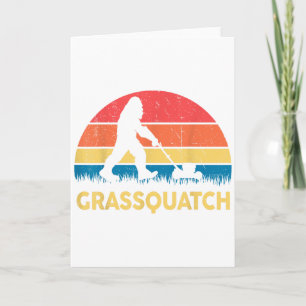 Dad Lawn Mowing Grquatch Bigfoot Mower Gift Funny Card