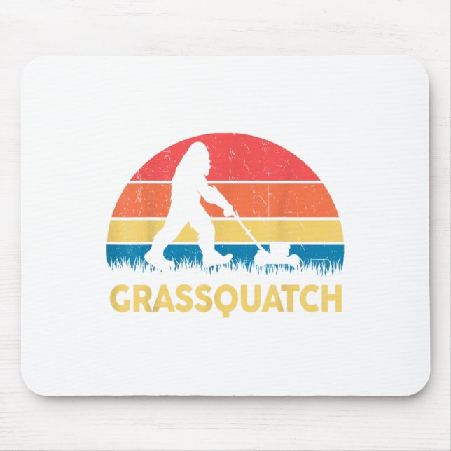 Dad Lawn Mowing Grquatch Bigfoot Mower Gift Funny  Mouse Pad (Front)