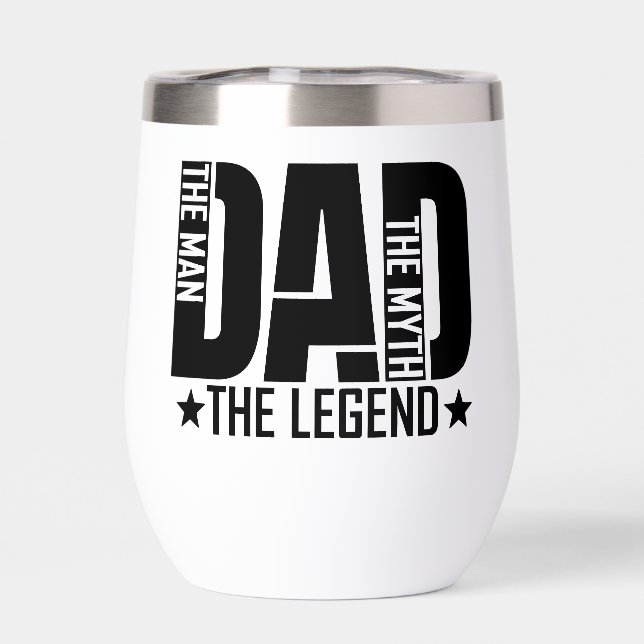 Dad Legend Man Thermal Wine Tumbler (Back)