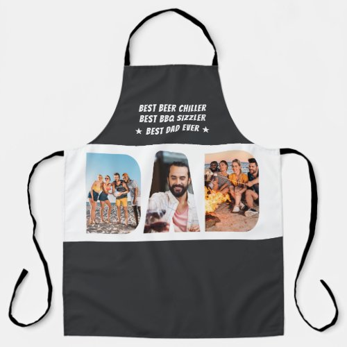 DAD Letter Cutout Photo Collage Custom Text Apron