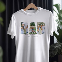 DAD Letter Cutout Photo Collage Custom Text T-Shirt