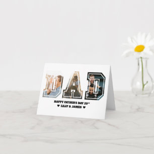 DAD Letter Cutout Photo Collage Father's Day Card