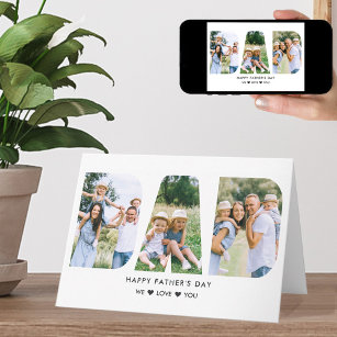 DAD Letter Cutout Photo Collage Father's Day Card