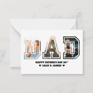 DAD Letter Cutout Photo Collage Father's Day Note Card