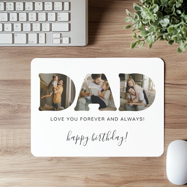 DAD Letter Photo Collage Birthday Mouse Pad (Creator Uploaded)