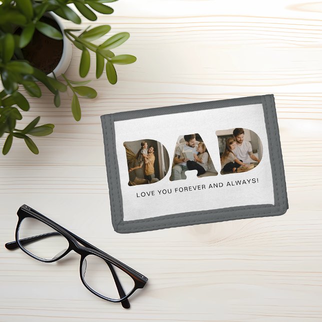 DAD Letter Photo Collage Father's Day  Trifold Wallet (Creator Uploaded)