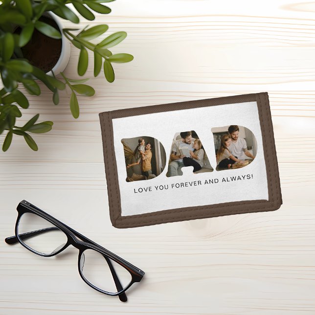 DAD Letter Photo Collage Father's Day  Trifold Wallet (Creator Uploaded)
