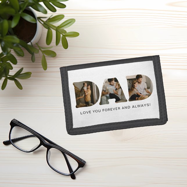 DAD Letter Photo Collage Father's Day  Trifold Wallet (Creator Uploaded)