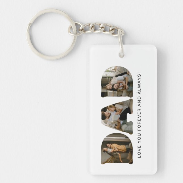 DAD Letter Photo Collage Keychain (Front)