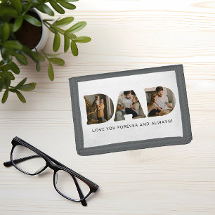 DAD Letter Photo Collage Trifold Wallet