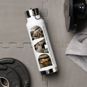 DAD Letter Photo Collage Water Bottle
