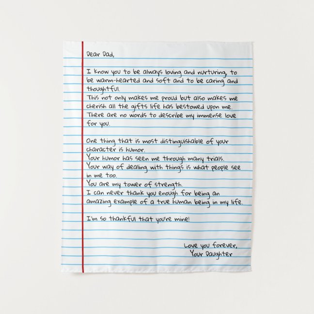 Dad Letter Photo Message Gift Tapestry